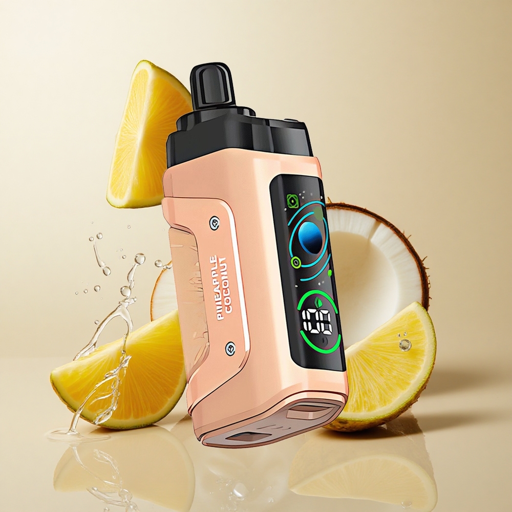 Razz Bar 45000 Puffs Ananasas Kokosas, Reguliuojamas oro srautas, 20 mg/ml nikotino