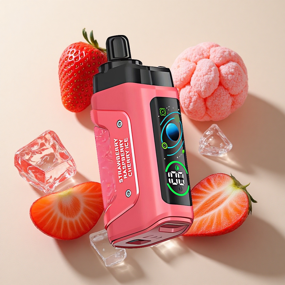 Razz Bar 45000 Puffs Braškės Vyšnios Ledas su 1,0 Omų Tinklelio Ritė ir Reguliuojamu Oro Srautu