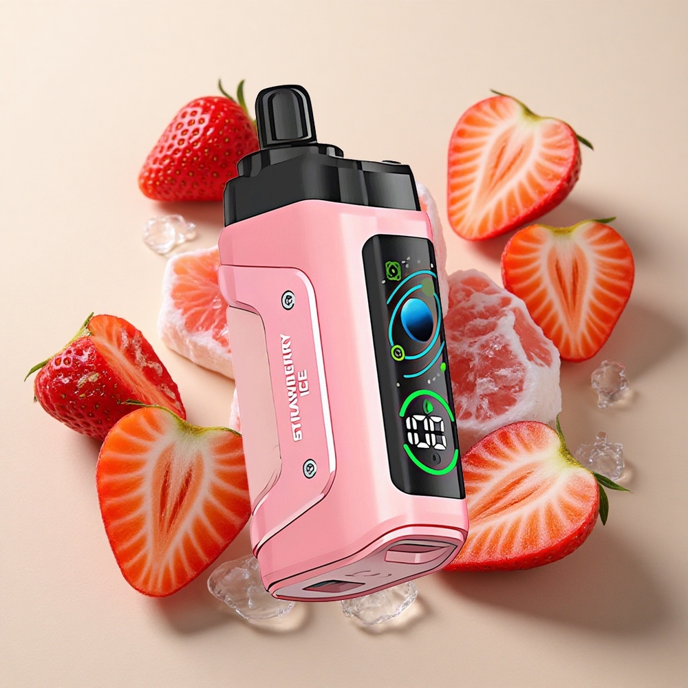 Razz Bar 45000 Puffs Braškinių Ledų Adjustable Airflow ir Type-C