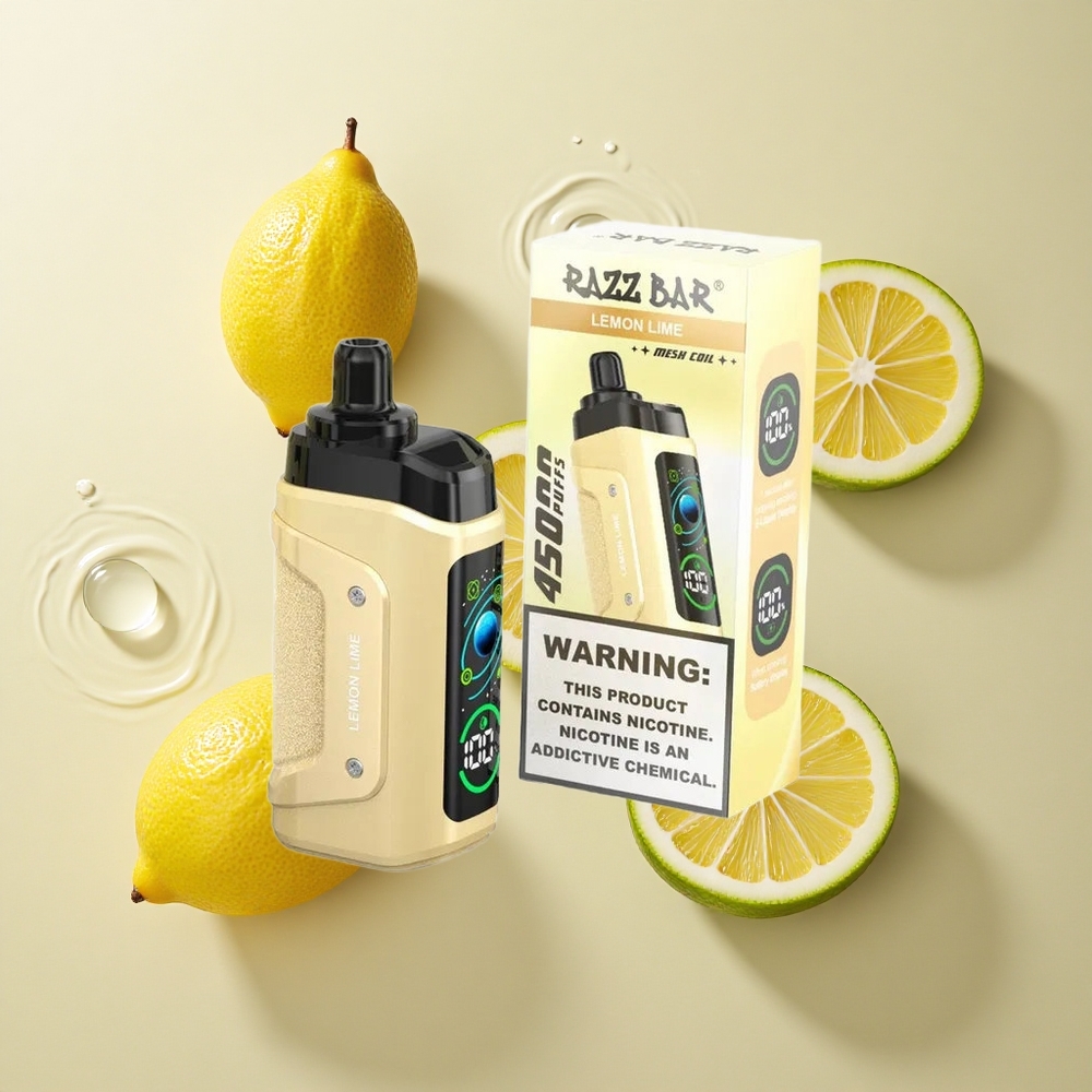 Razz Bar 45000 Puffs Citrinų Laimei su 1,0 Omų Tinklelio Ritė ir 20 mg/ml Nikotino