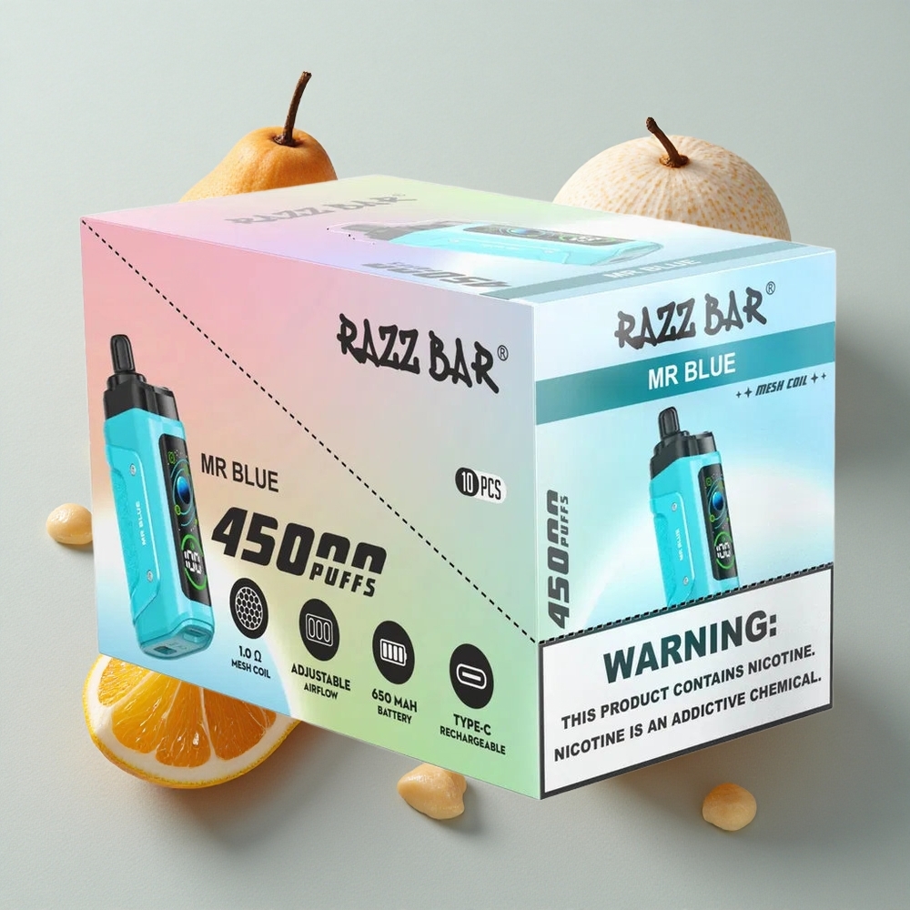 Razz Bar 45000 Puffs Dangaus Mėlynojo Nikotino Stiprumas 20 mg/ml