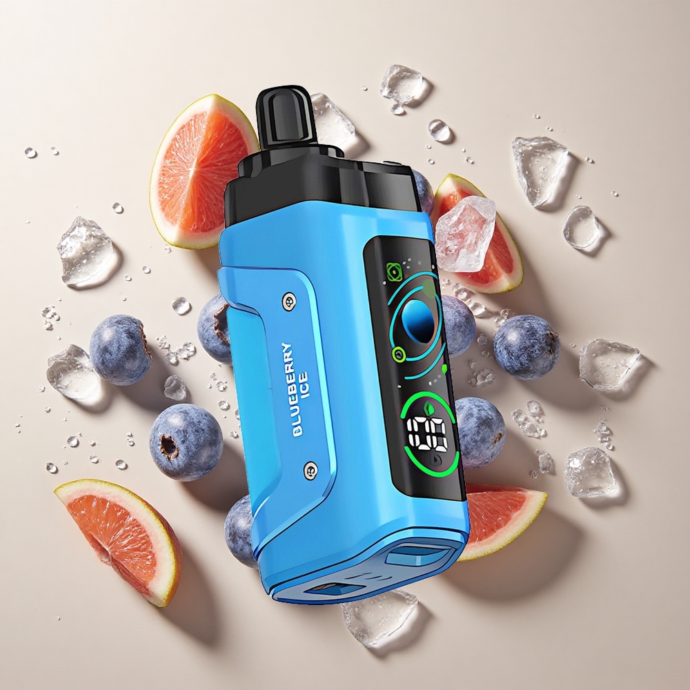 Razz Bar 45000 Puffs Mėlynųjų Uogų Ledas su 1,0 Omų Tinklelio Apvija