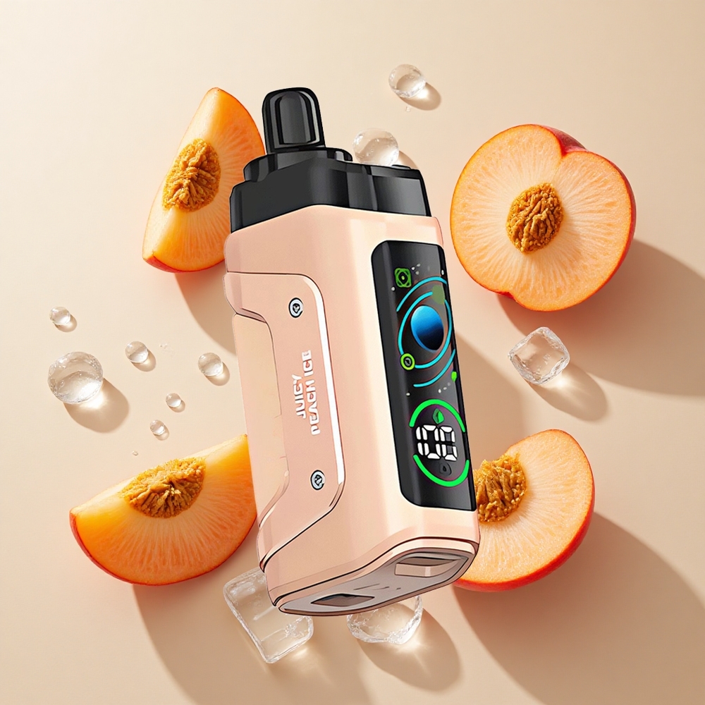 Razz Bar 45000 Puffs Sultingas Persikas Su Ledu iki 45000 užsispyrusių 1,0 Omų Tinklelio Apvija