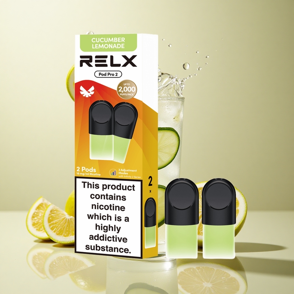 RELX Pod Pro 2 600 Puffs Gėrimas-Agurkų Limonadas (1,8 % nikotino)