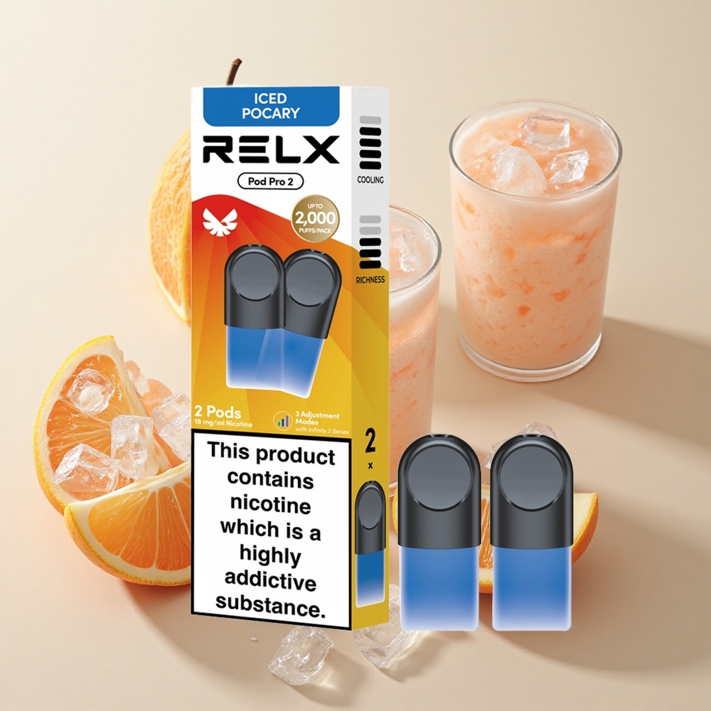 RELX Pod Pro 2 600 Puffs Gėrimas-Saldžias Pocary 1,8% nikotino