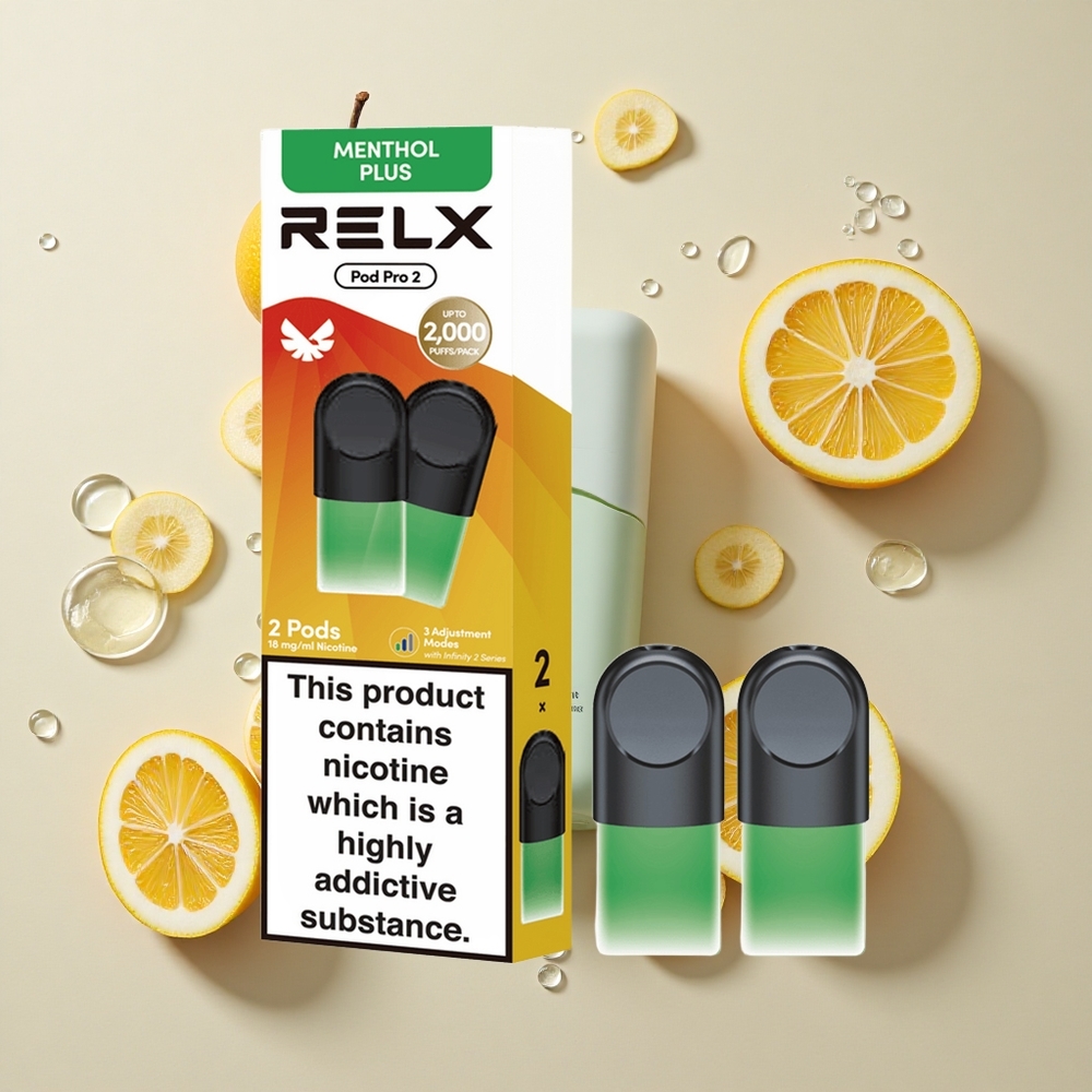RELX Pod Pro 2 600 Puffs Mėta-Mentolis Plus su 1,8% nikotino