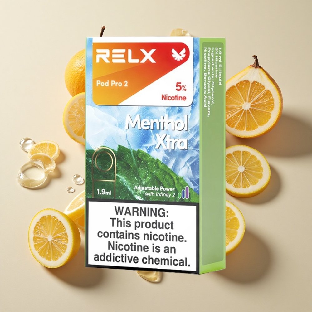 RELX Pod Pro 2 600 Puffs Mentolis Xtra su 1,9ml talpos ir 5% nikotino