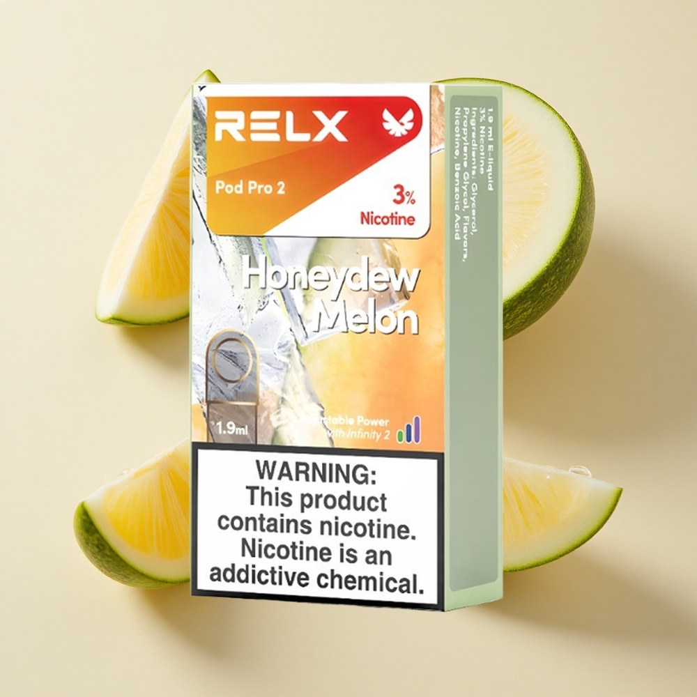 RELX Pod Pro 2 600 Puffs su Medūniu ir Nikotino kiekis: 3%