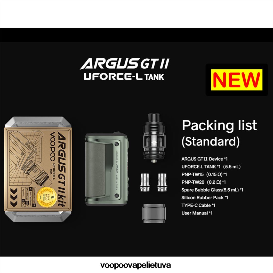 VOOPOO ARGUS GT II bako komplektas grafitas - VOOPOO Vape Drag Lietuva 2RTB4J1