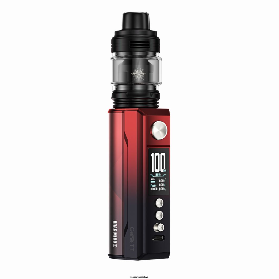 VOOPOO DRAG M100S mod įrenginys raudona ir juoda - VOOPOO Lietuva 2RTB4J276